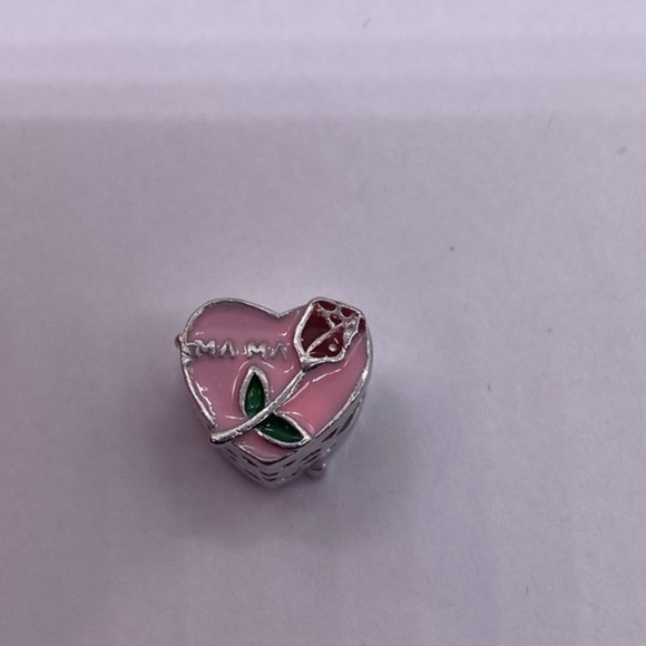 925 Silver Charm Spacer European Bead DIY Ma Ma Heart Rose Design - Picture 5 of 6